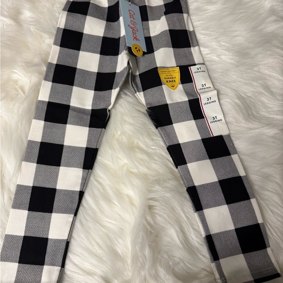 Cat & Jack Black and White Plaid Leggings Size 3T, NWT - Picture 1 of 6